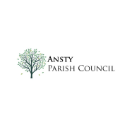 Logo with a leafy tree illustration and the text "Ansty Parish Council" on a white background.